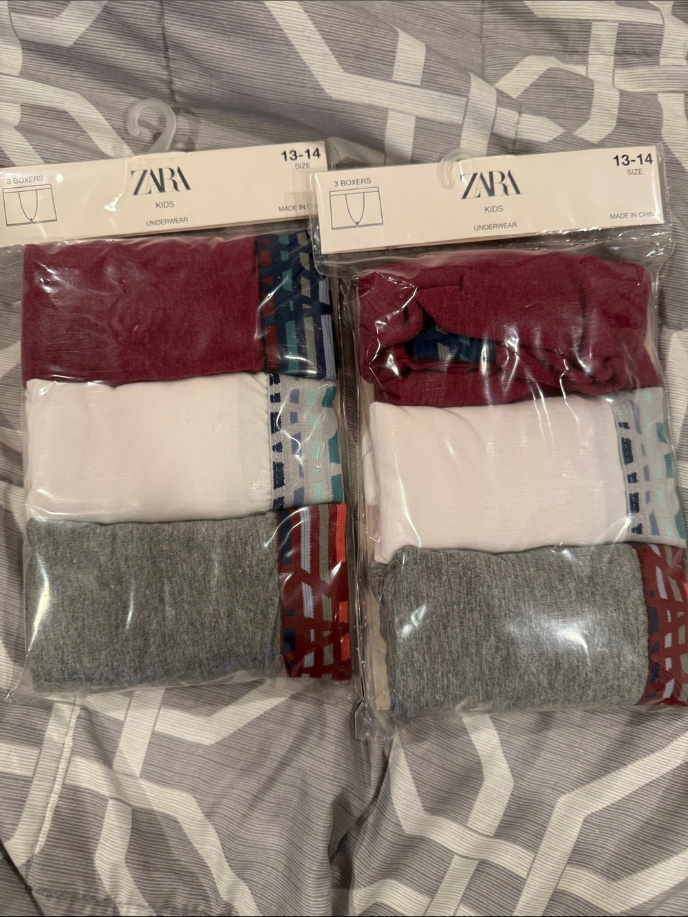 ZARA Boys  Boxer Briefs - Maroon, White & Gray
